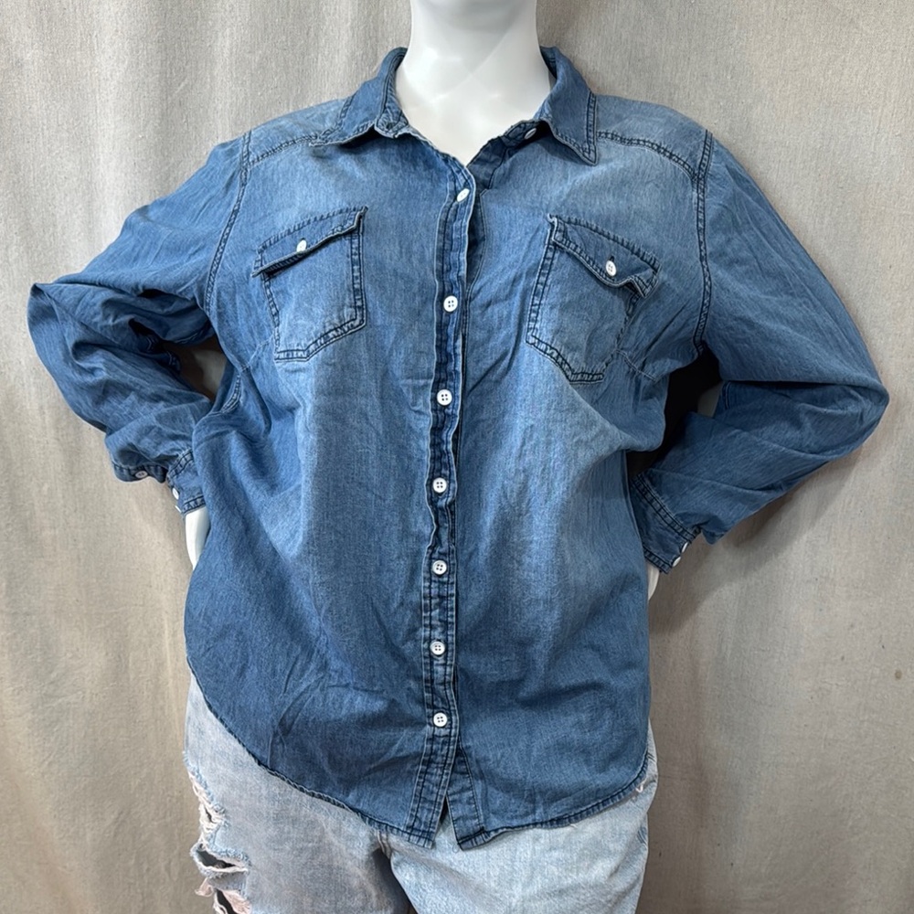 Torrid Denim Button-Up Shirt size 2